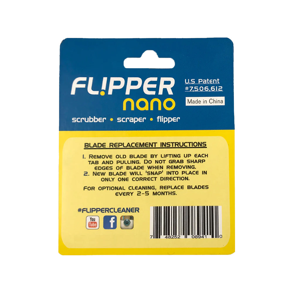 Back of Flipper Cleaner Stainless Steel Replacement Blades for Glass Aquariums Black Nano 2 Count