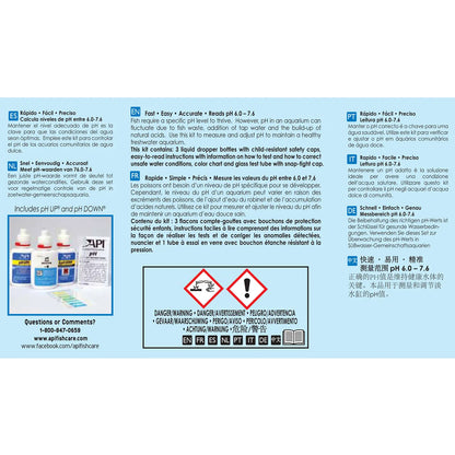Back of API pH Test & Adjuster Kit for Freshwater Aquarium