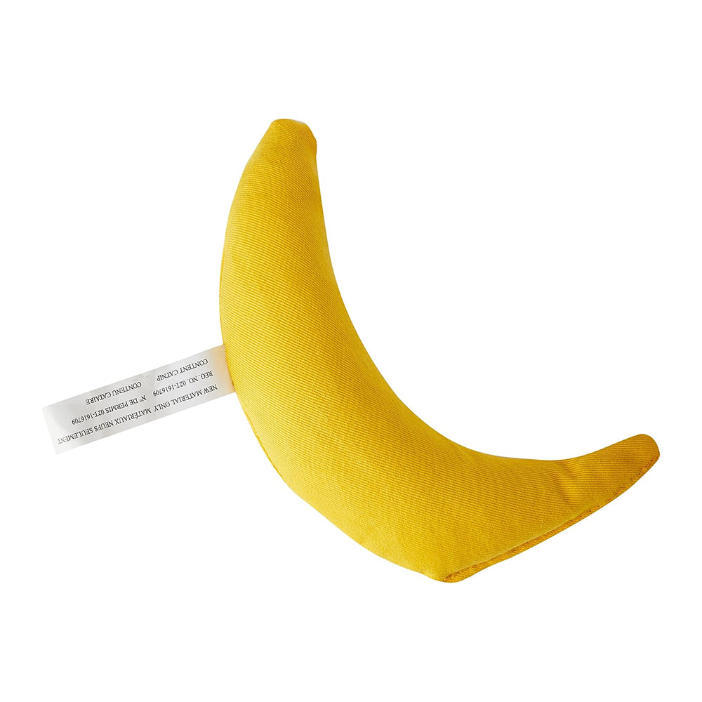 Back of Yeowww! Banana Catnip Cat Toy Yellow 7-in