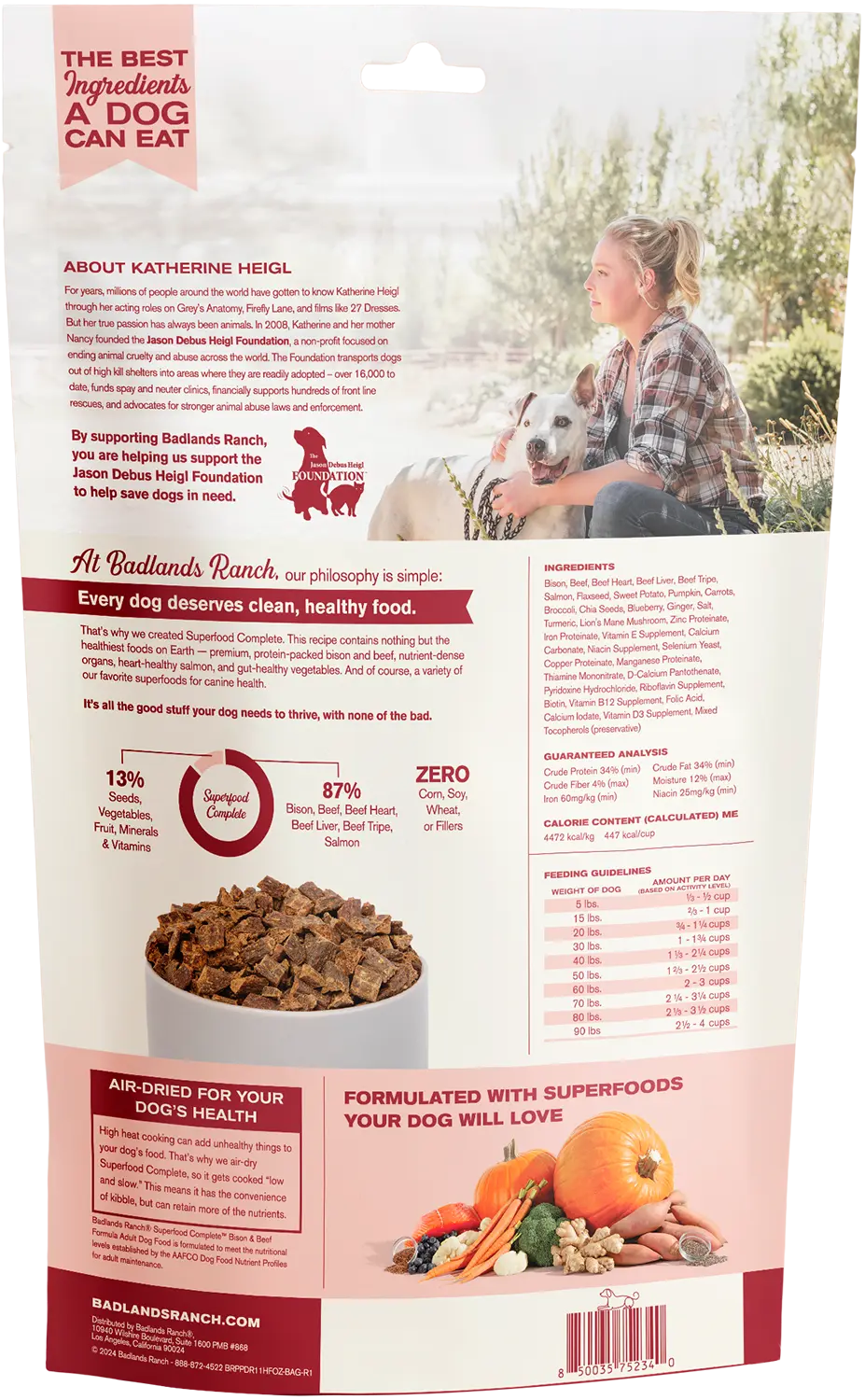 Back of Badlands Ranch Superfood Complete Air-Dried Dog Food Bison & Beef 11.5-oz