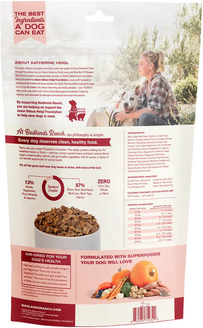 Back of Badlands Ranch Superfood Complete Air-Dried Dog Food Bison & Beef 11.5-oz