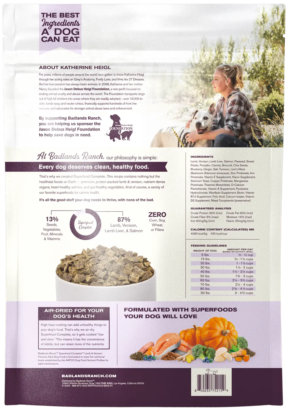 Back of Badlands Ranch Superfood Complete Air-Dried Dog Food Lamb & Venison 64-oz