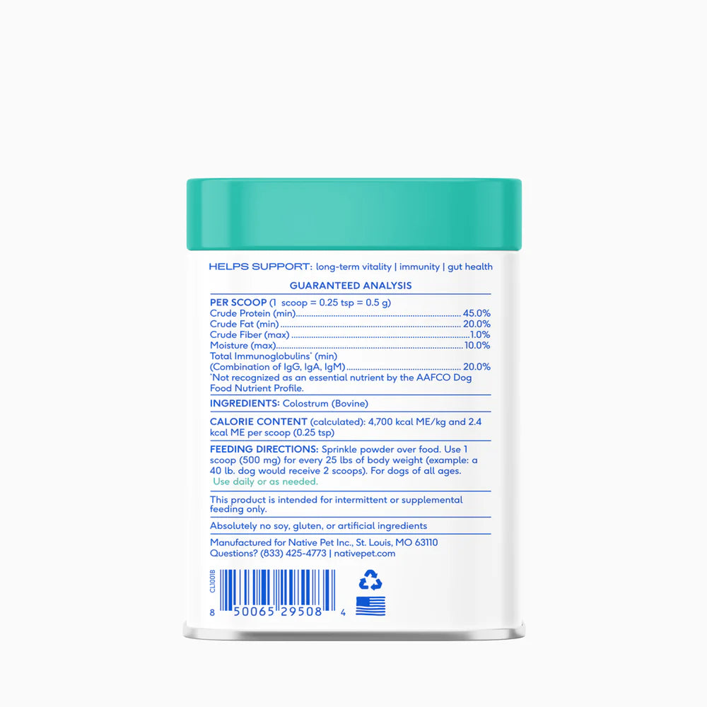 Native Pet Colostrum Immune System Powder Supplement for Dogs 2.2-oz, Kwik Pets