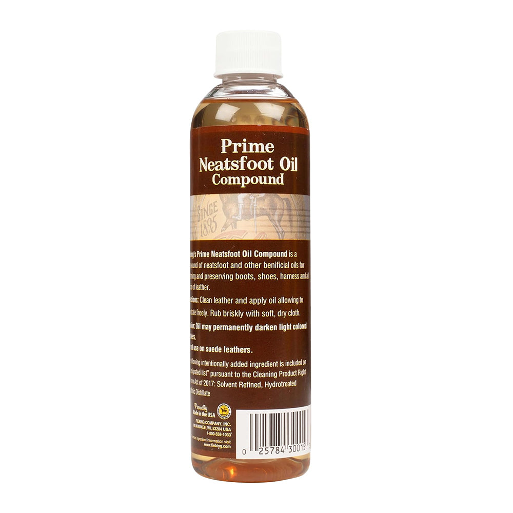 Back of Fiebing Prime Neatsfoot Oil Compound 8-oz