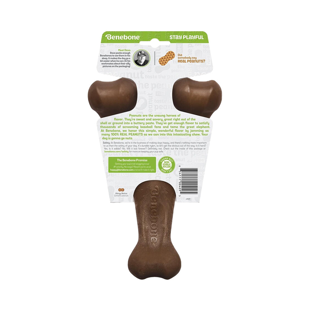 Back of Benebone Wishbone Dog Chew Toy Peanut Butter Large