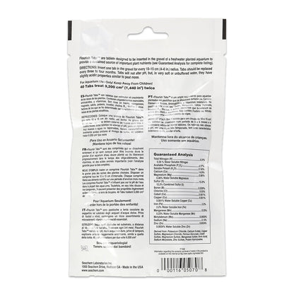 Back of Seachem Laboratories Flourish Tabs Plant Supplement 2.8-oz 40 Count