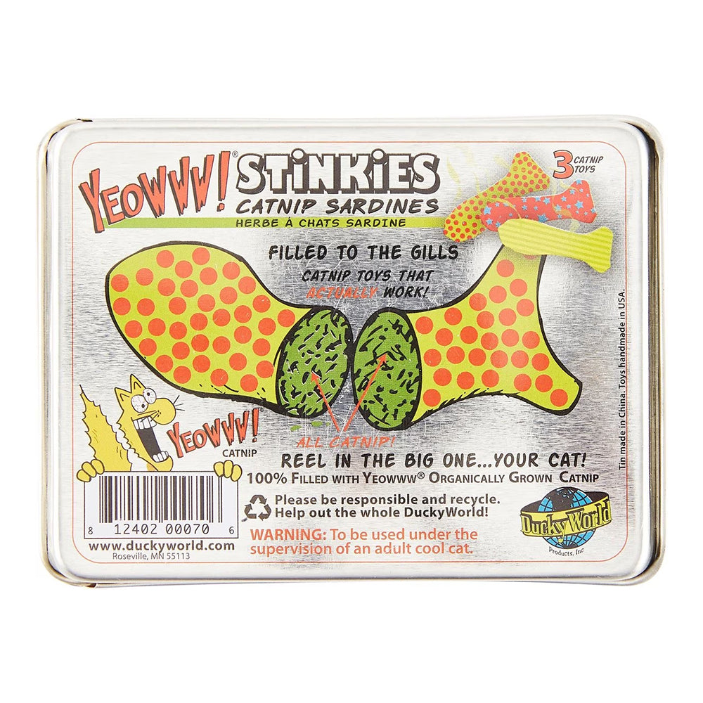 Back of Yeowww! Stinkies Catnip Cat Toy Assorted 3 Count 3-in