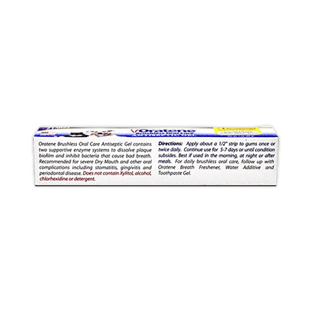 Back of Zymox Oratene Brushless Enzymatic Oral Gel for Dogs & Cats 1-oz