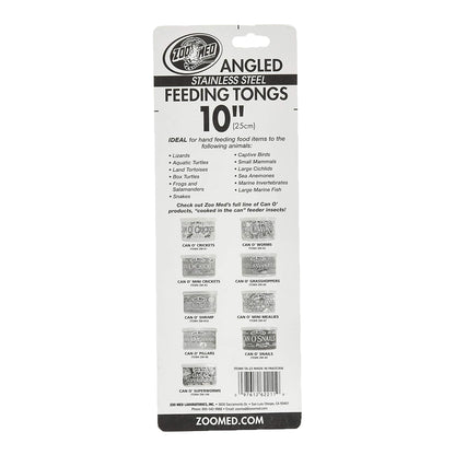 Back of Zoo Med Angled Stainless Steel Feeding Tong Black/Silver 10-in