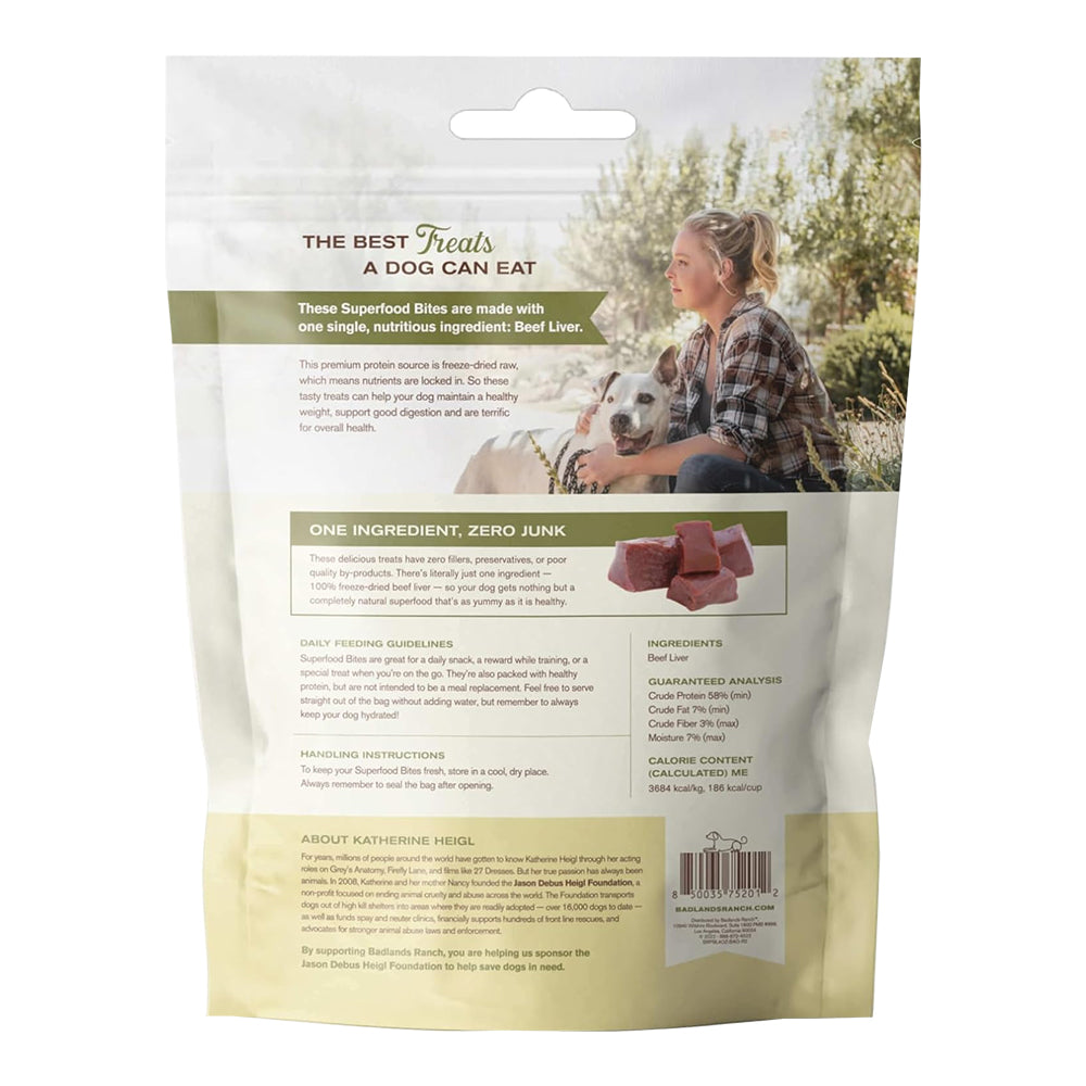 Back of Badlands Ranch Superfood Bites Freeze-Dried Raw Dog Treats Beef Liver 4-oz