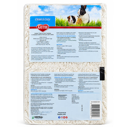 Back of Kaytee Clean & Cozy White Paper Small Animal Bedding 49.2 Liters
