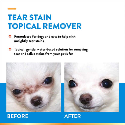 Use Before & After of NaturVet Tear Stain Topical Remover for Dogs & Cats 4-oz