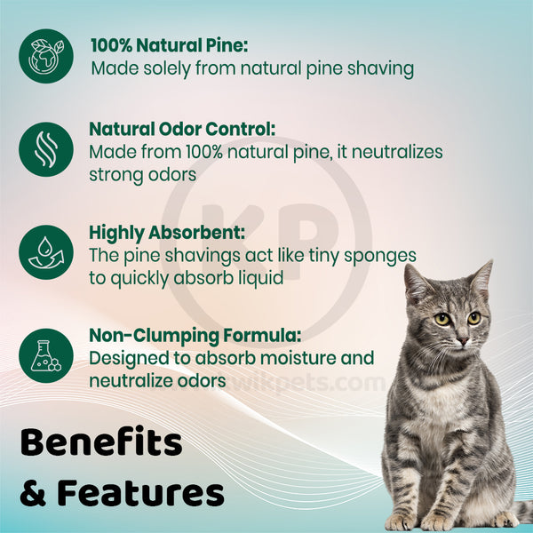 Benefits & Features of Feline Pine Original Non-Clumping Natural Pine Cat Litter 7-lb