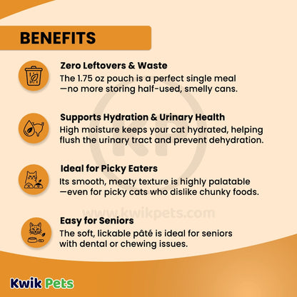 Benefits of Wellness CORE Tiny Tasters Grain-Free Pate Wet Cat Food Chicken & Turkey 1.75-oz