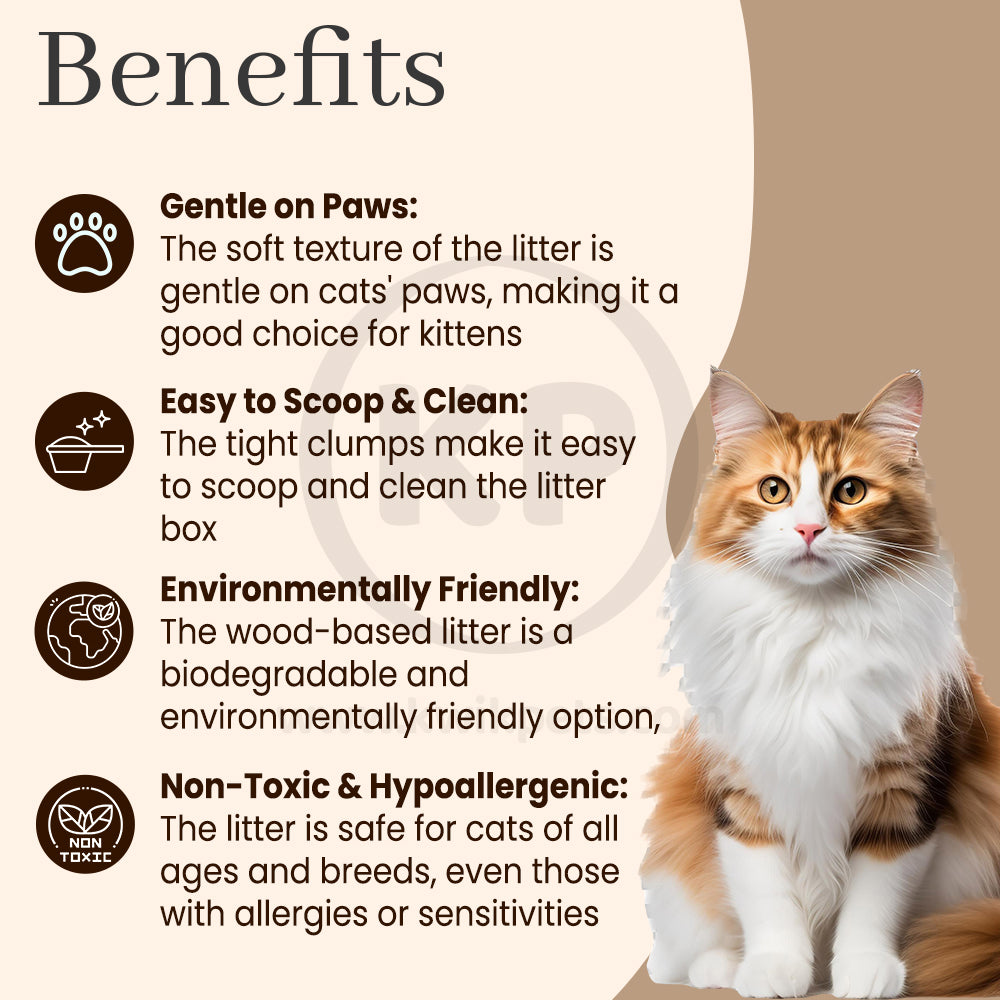 Benefits of Okocat Super Soft Clumping Wood Cat Litter 10.6-lb