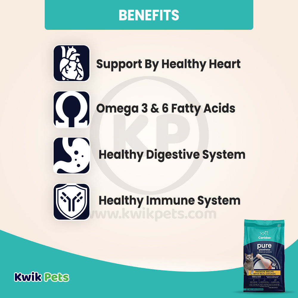 Benefits of CANIDAE Pure Goodness Grain-Free LID Dry Cat Food Elements Formula w/Chicken 5-lb