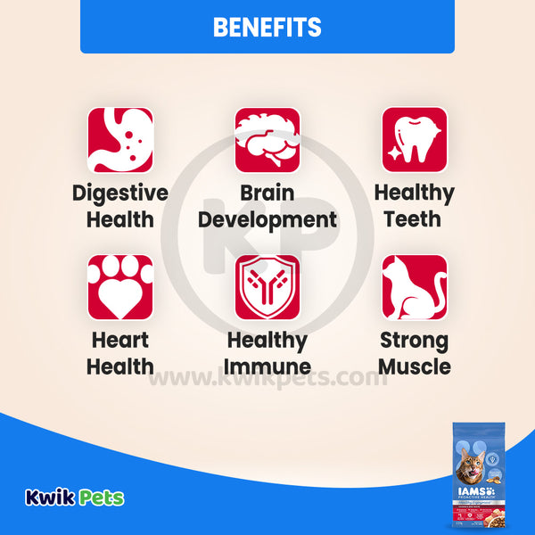 Benefits of IAMS ProActive Health Healthy Enjoyment Adult Dry Cat Food Chicken & Beef 6-lb
