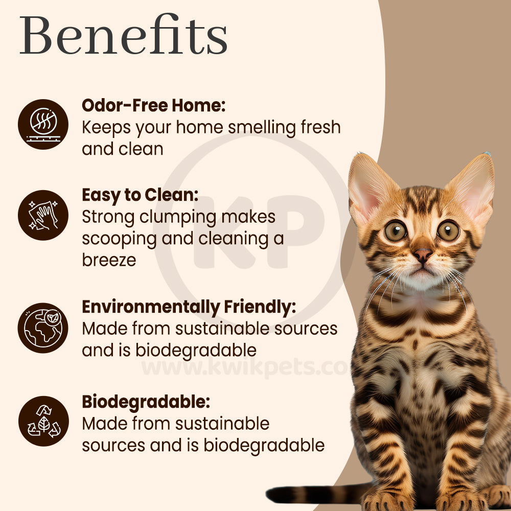 Benefits of Okocat Original Premium Clumping Wood Cat Litter 12.6-lb