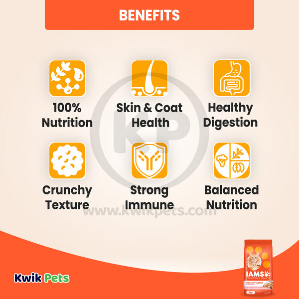 Benefits of IAMS Proactive Health Adult Dry Cat Food Salmon 7-lb