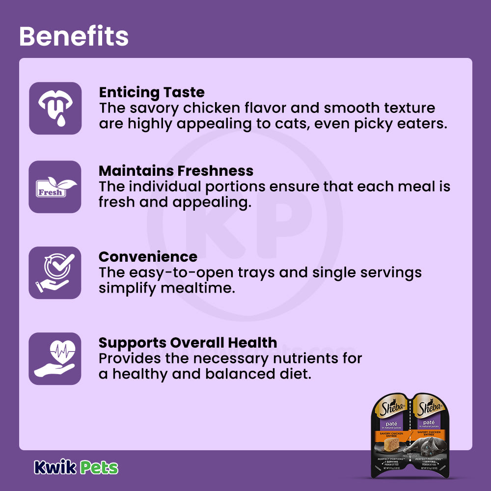 Benefits of Sheba Perfect Portions Pate Wet Cat Food Savory Chicken 2.6-oz