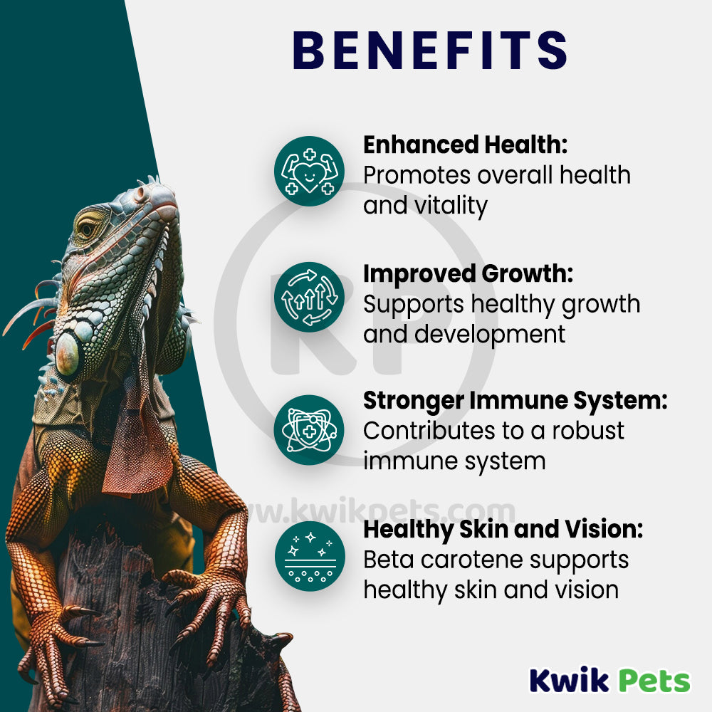 Benefits of Rep-Cal Research Labs Herptivite with Beta Carotene Multivitamins Reptile Supplement 3.3-oz