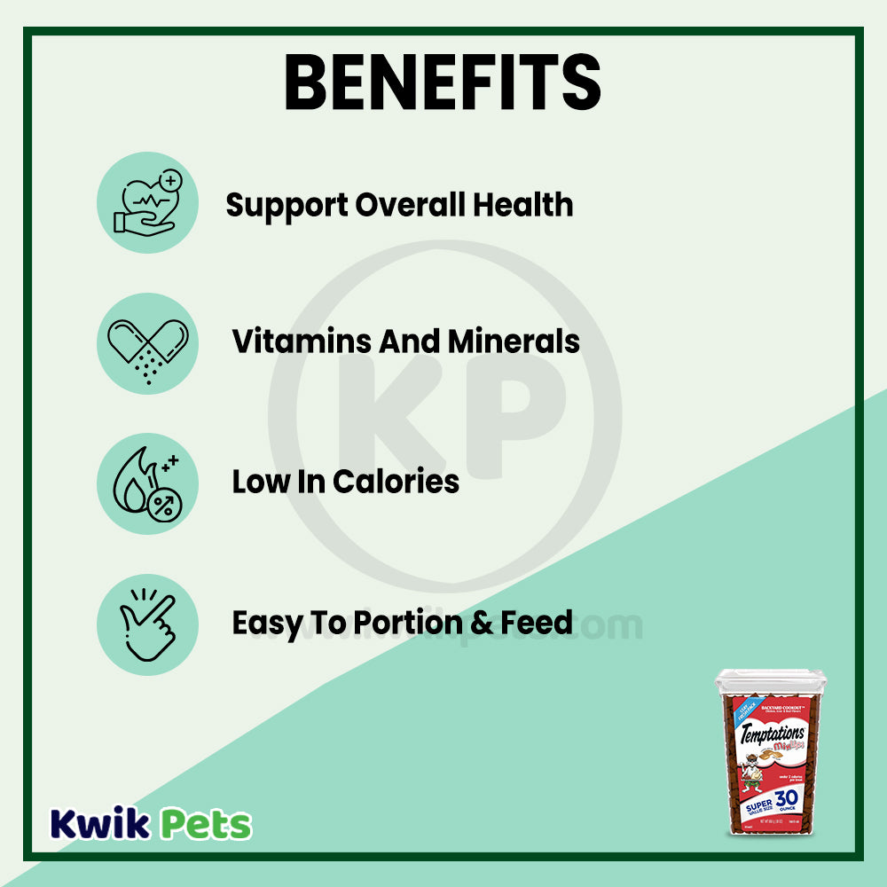 Benefits of Temptations MixUps Crunchy & Soft Adult Cat Treats Backyard Cookout 30-oz