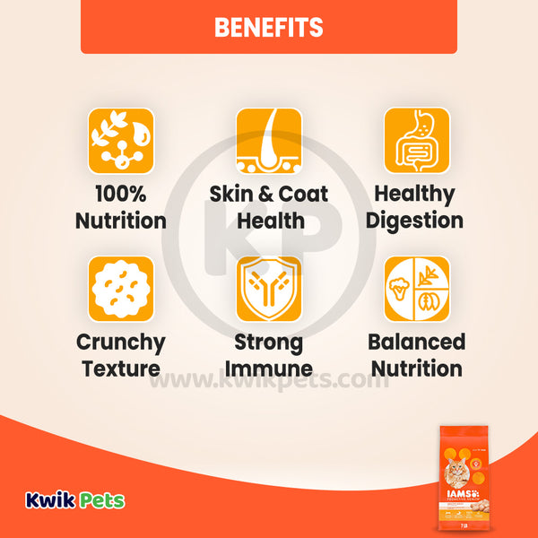 Benefits of IAMS Proactive Health Adult Dry Cat Food Chicken 7-lb