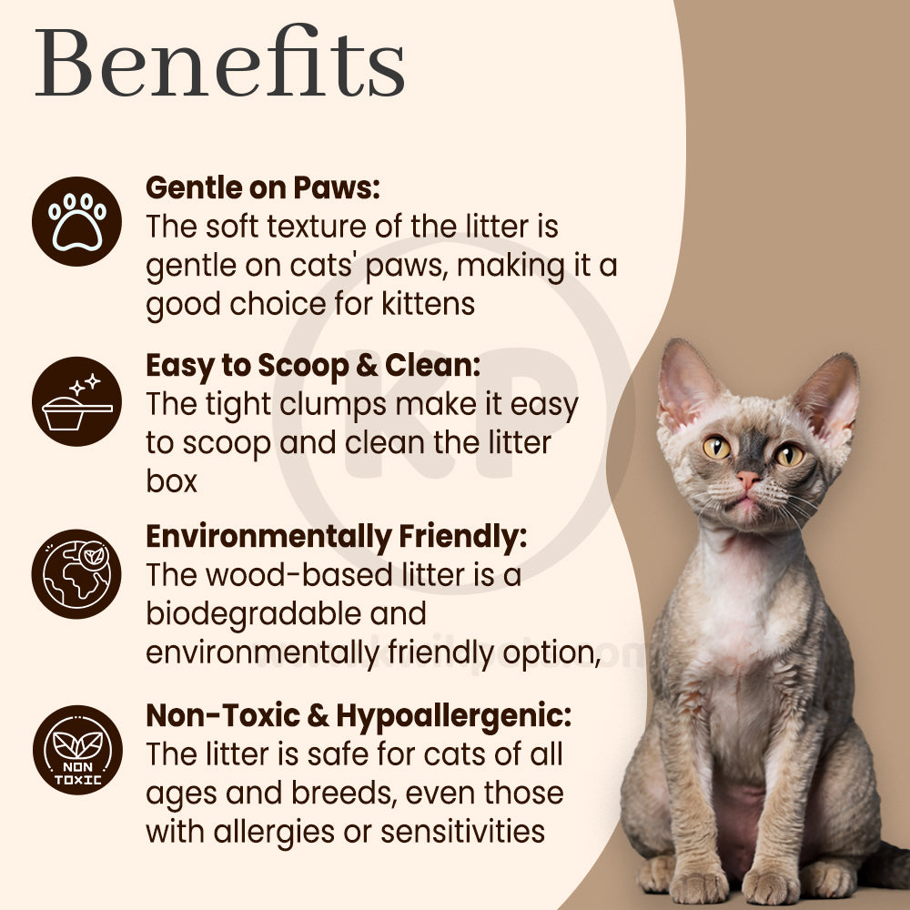 Benefits of Okocat Natural Wood Clumping Cat Litter 9.9-lb