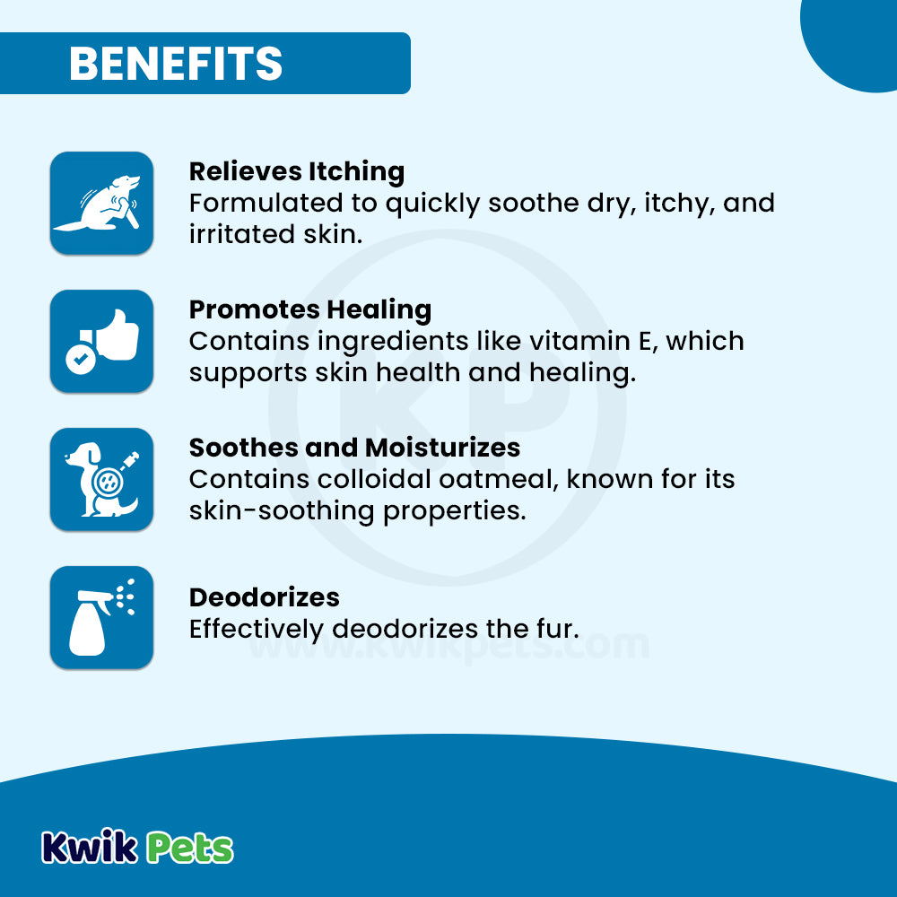 Benefits of TropiClean OxyMed Anti-Itch Medicated Oatmeal Shampoo for Dogs & Cats 20-oz