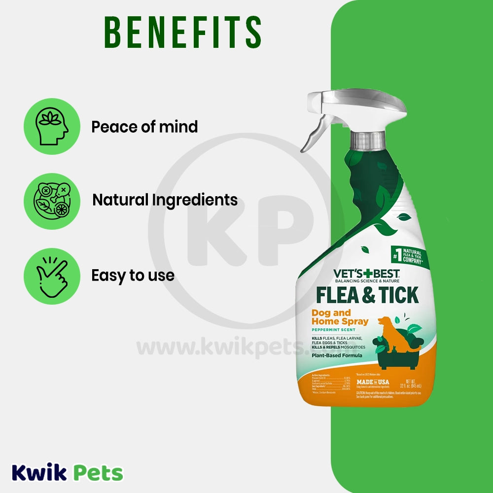 Benefits of Veterinarian's Best Natural Flea and Tick Home Spray 32-oz