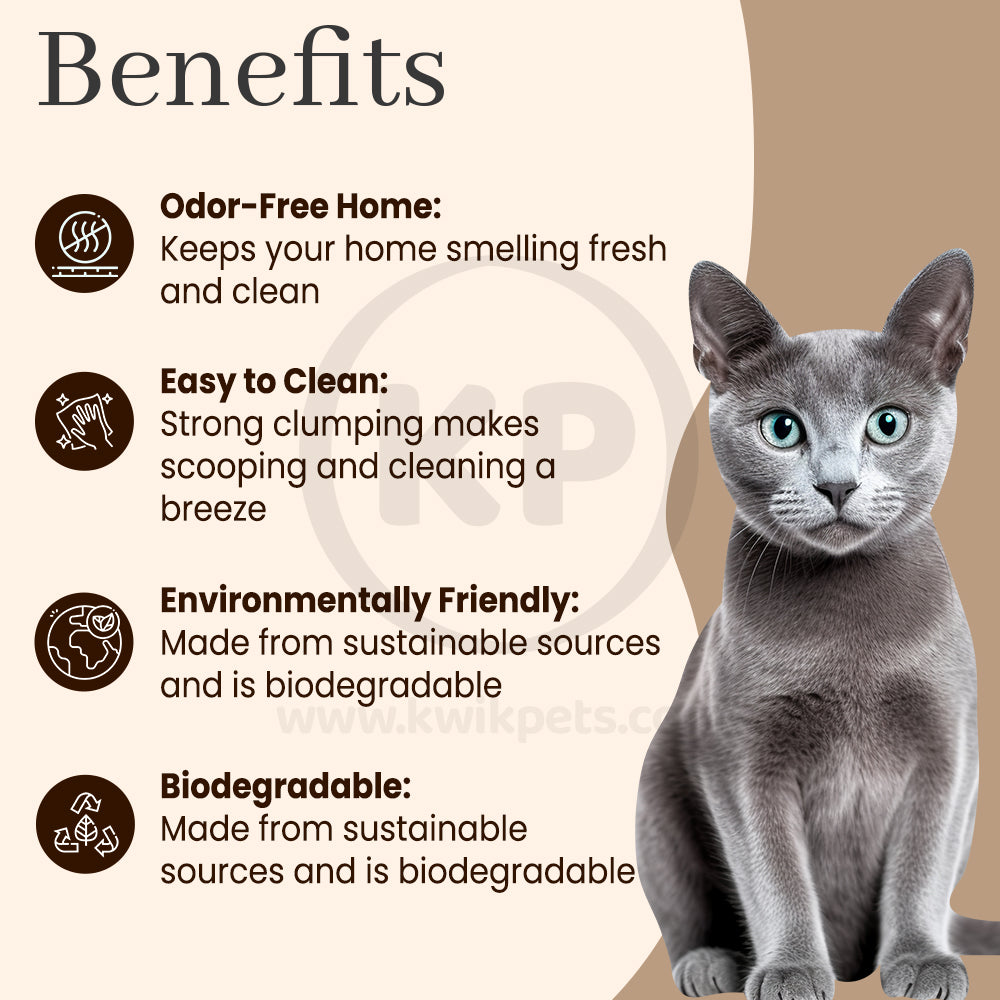 Benefits of Okocat Original Premium Clumping Wood Cat Litter 9-lb
