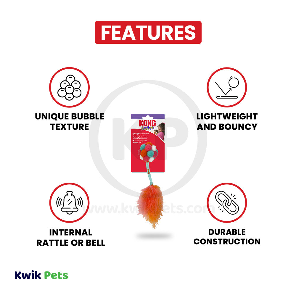 Features of KONG Active Bubble Ball Cat Toy Assorted One Size