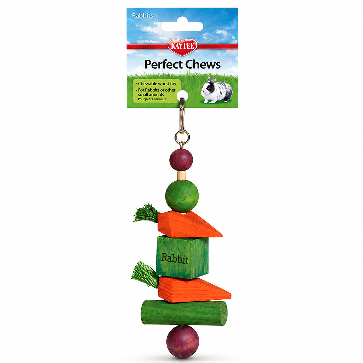 Front of Kaytee Perfect Chews Rabbit Toy 1 in X 2.5 in X 9.3 in