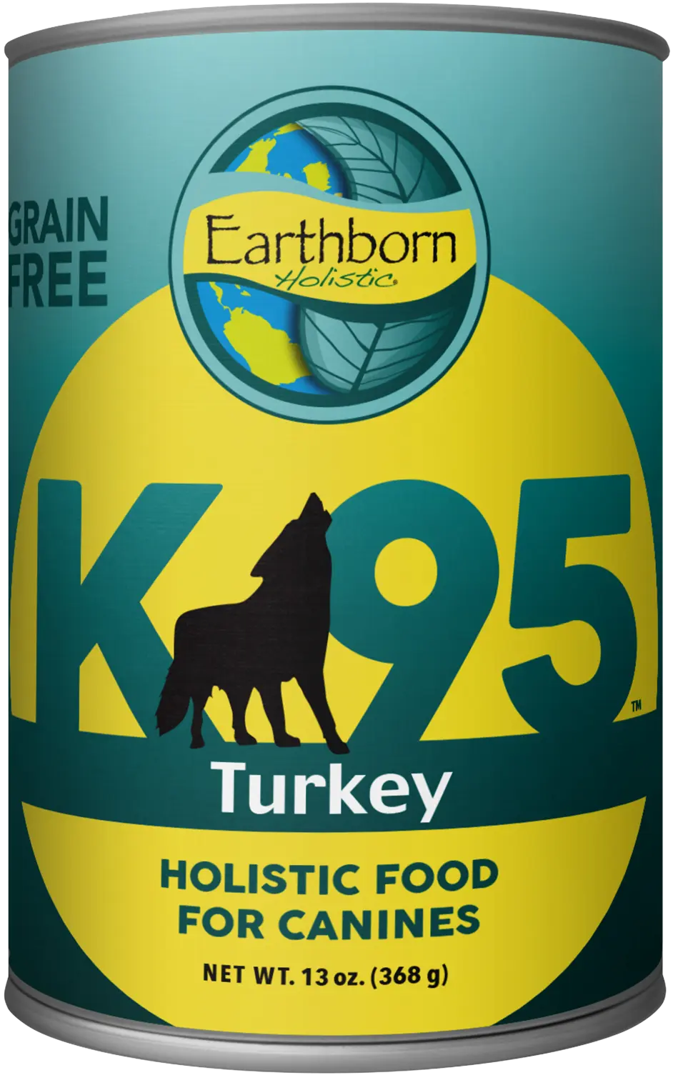 Front of Earthborn Holistic K95 Grain-Free Meat Protein Wet Dog Food Turkey 13-oz
