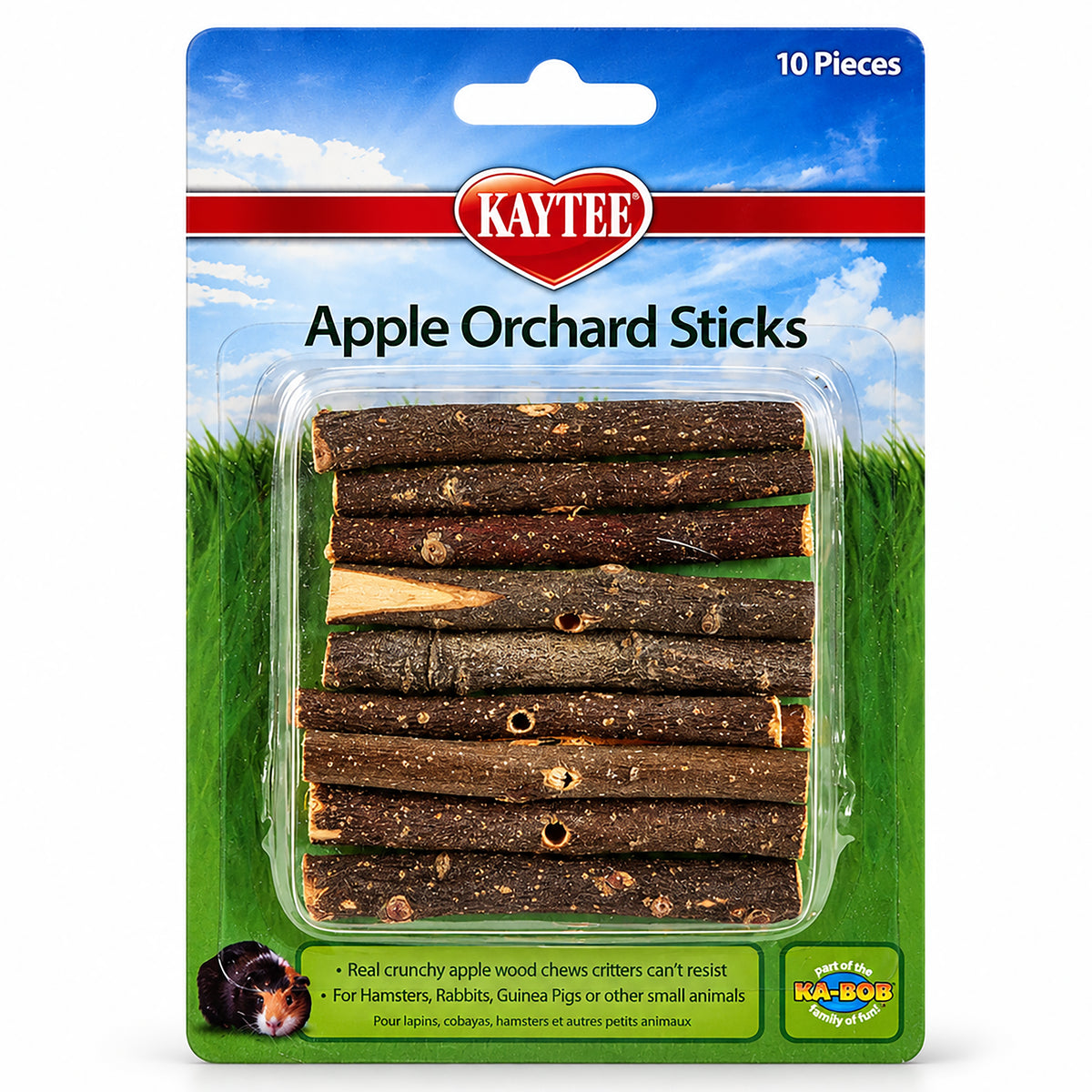 Front of Kaytee Apple Orchard Sticks for Small Animals 10 Count