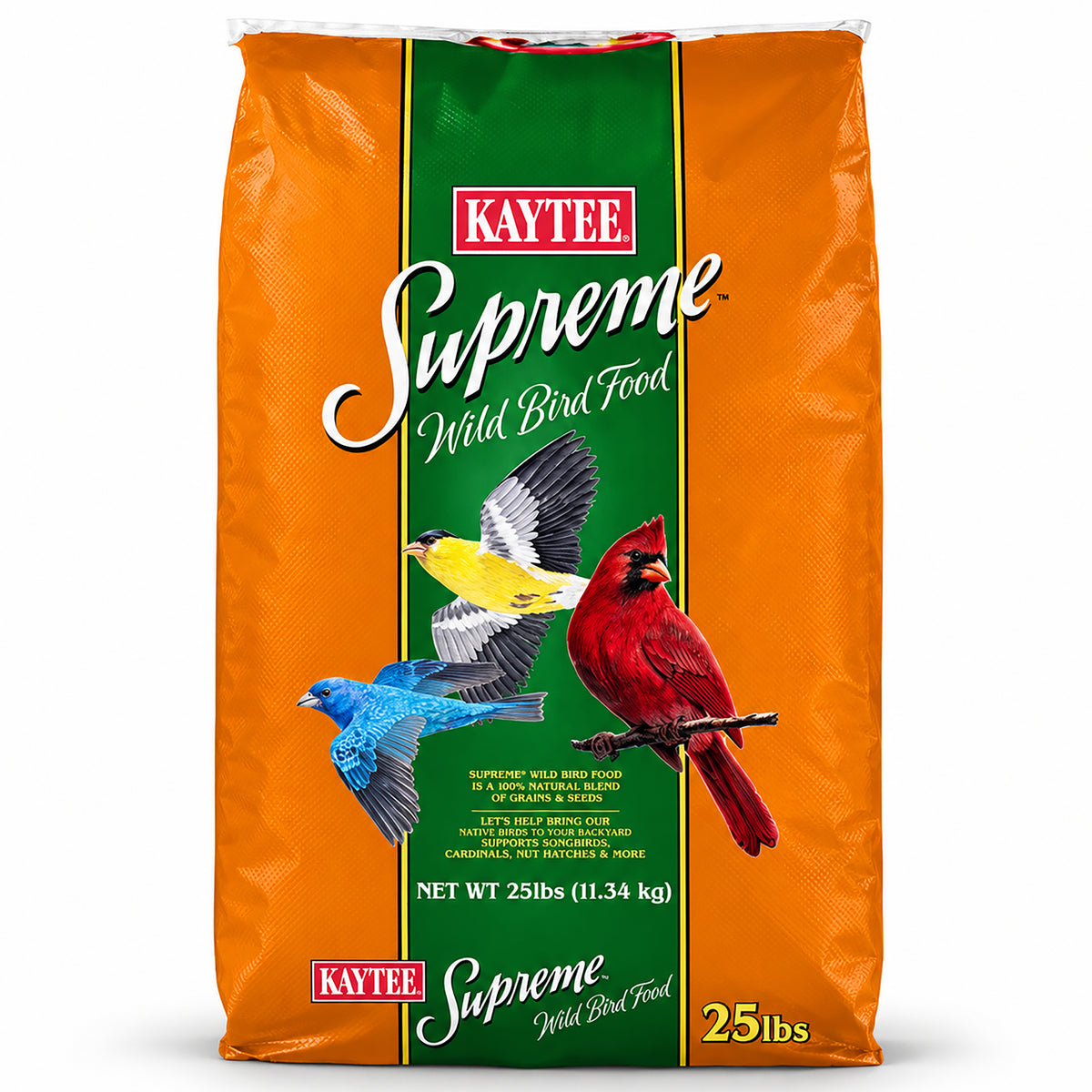 Front of Kaytee Supreme Wild Bird Food 25-lb