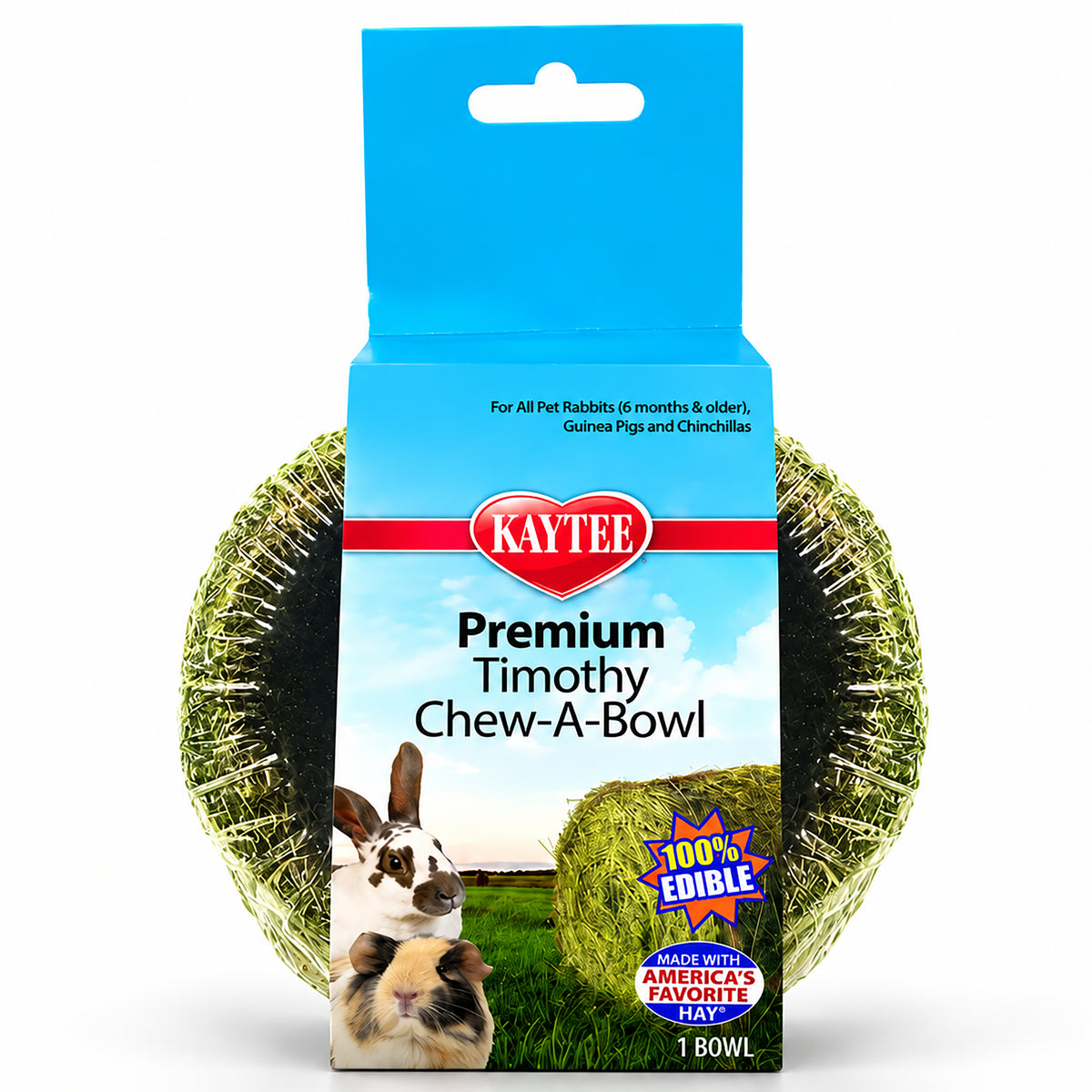 Front of Kaytee Premium Timothy Chew-A-Bowl Small Animal Treats