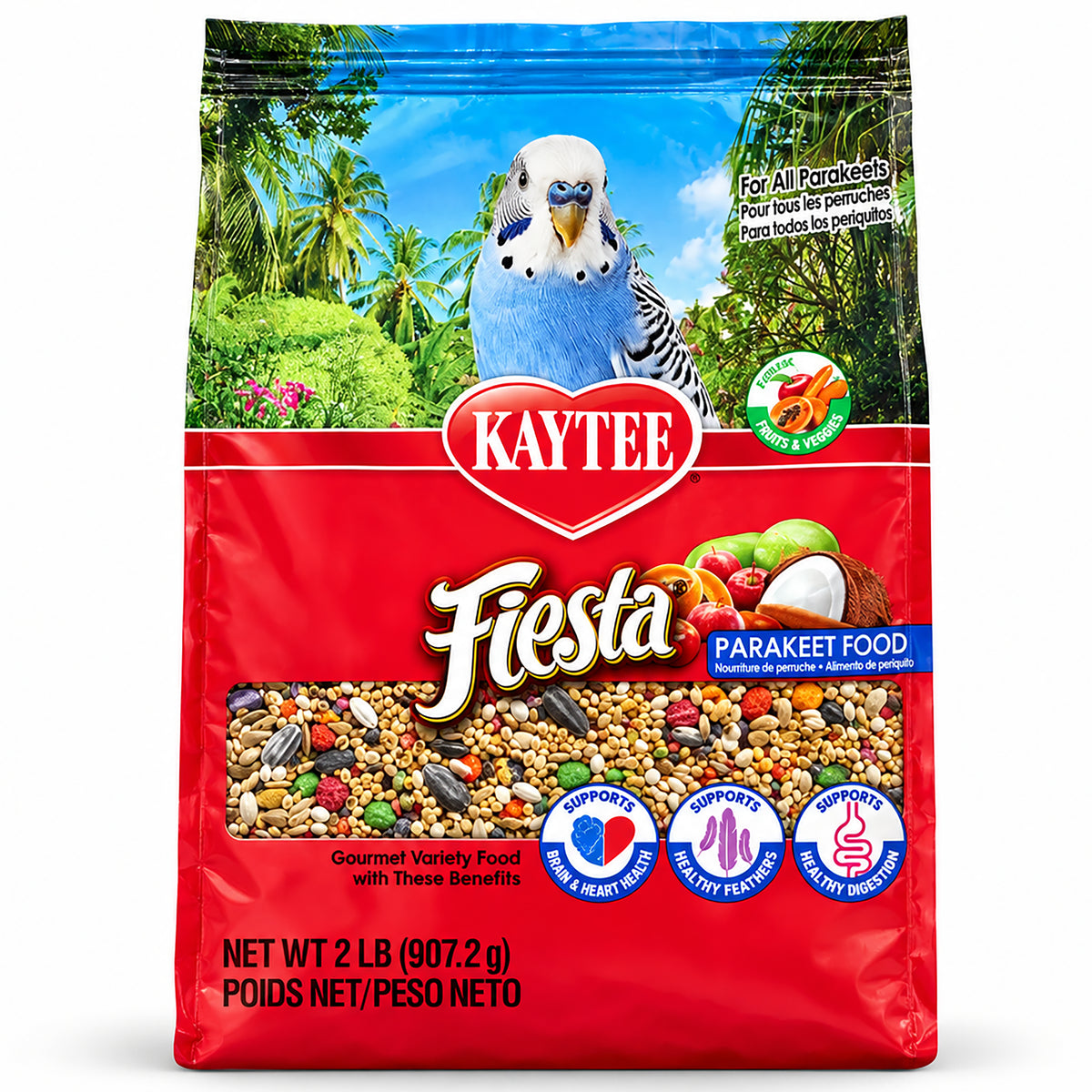 Front of Kaytee Fiesta Parakeet Food 2-lb