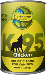 Front of Earthborn Holistic K95 Grain-Free Meat Protein Wet Dog Food Chicken 13-oz