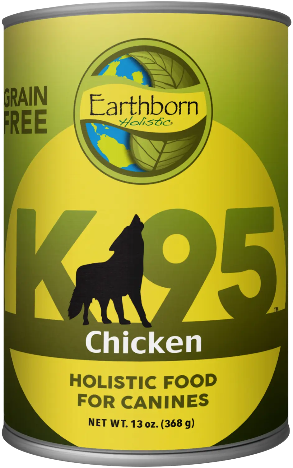Front of Earthborn Holistic K95 Grain-Free Meat Protein Wet Dog Food Chicken 13-oz