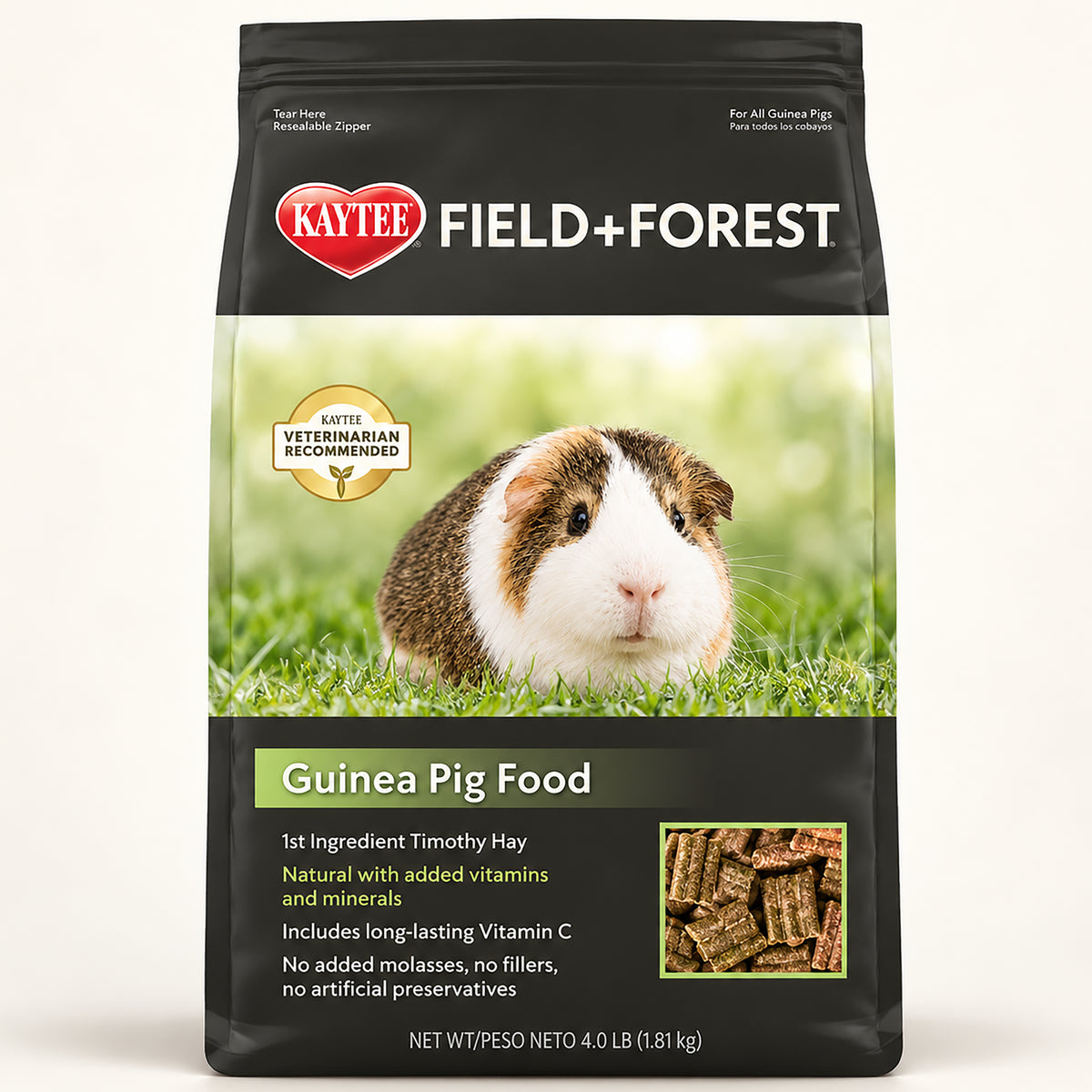 Front of Kaytee Field+Forest Guinea Pig Food 4-lb