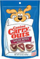 Canine Carry Outs  Dog Treats Steak Bites Beef Flavor 4.5-oz