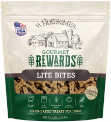 Wholesomes Gourmet Rewards Lite Bites Biscuits Oven-Baked Dog Treats Lamb 3-lb