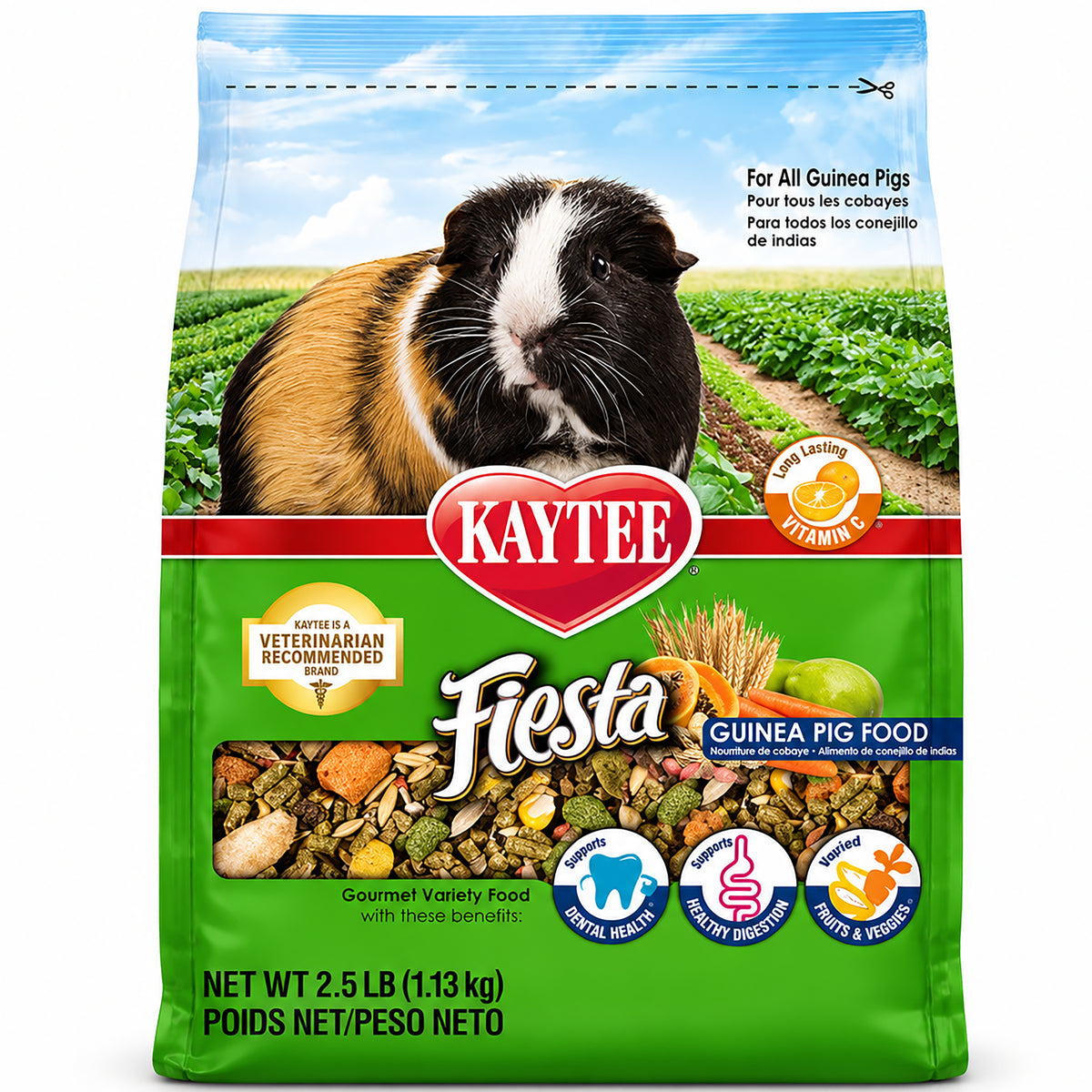 Front of Kaytee Fiesta Guinea Pig Food 2.5-lb