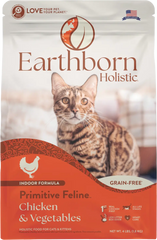 Earthborn Holistic Primitive Feline Grain-Free Indoor Formula Dry Cat Food Chicken & Vegetables 4-lb