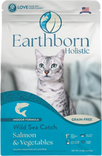 Front of Earthborn Holistic Wild Sea Catch Grain-Free Indoor Formula Dry Cat Food Salmon & Vegetables 4-lb