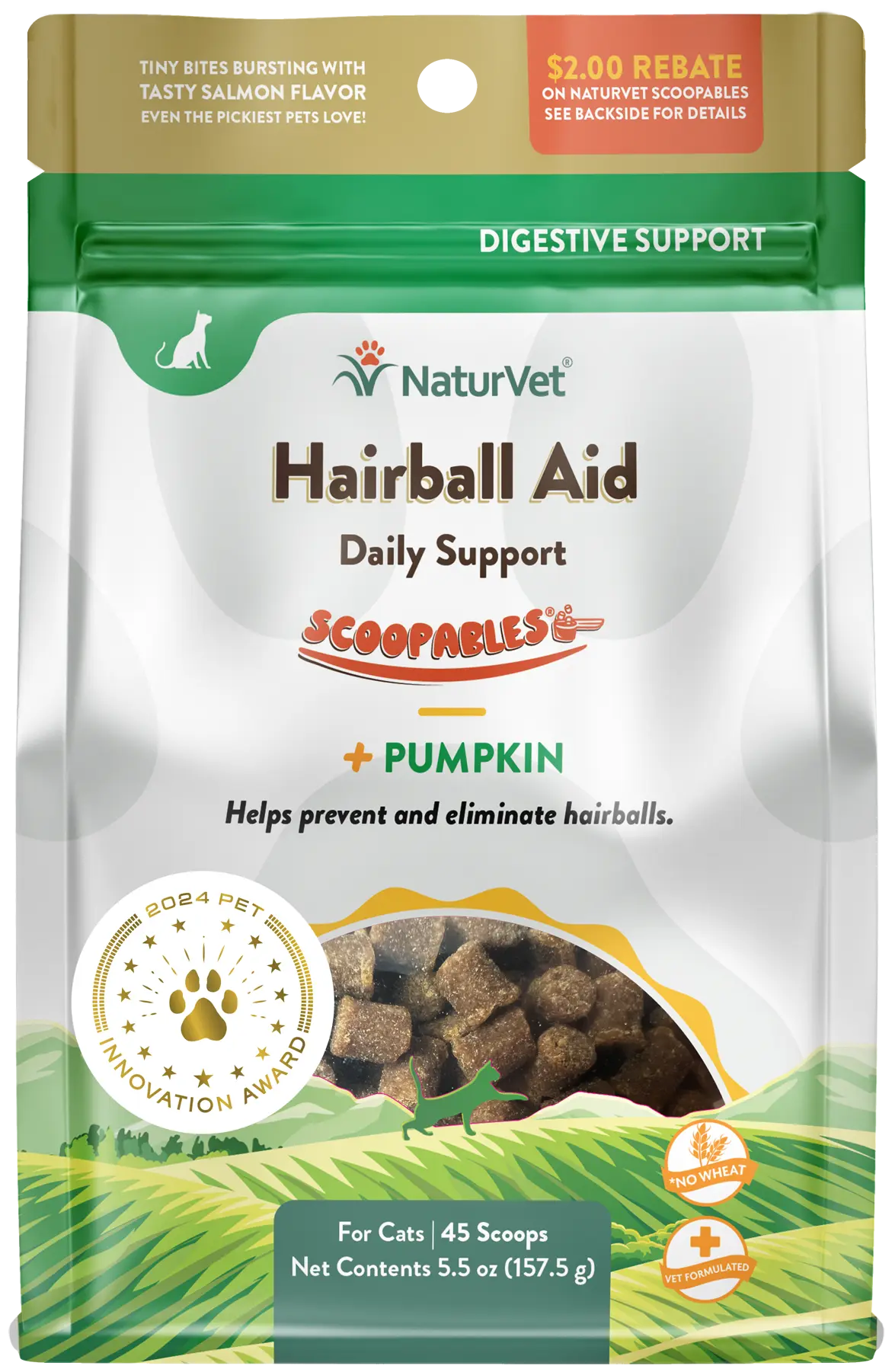 Front of NaturVet Scoopables Hairball Aid for Cats 5.5-oz