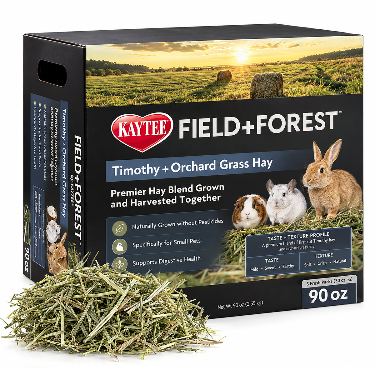Front of Kaytee Field+Forest 1st Cut Timothy Hay for Small Pets 90-oz