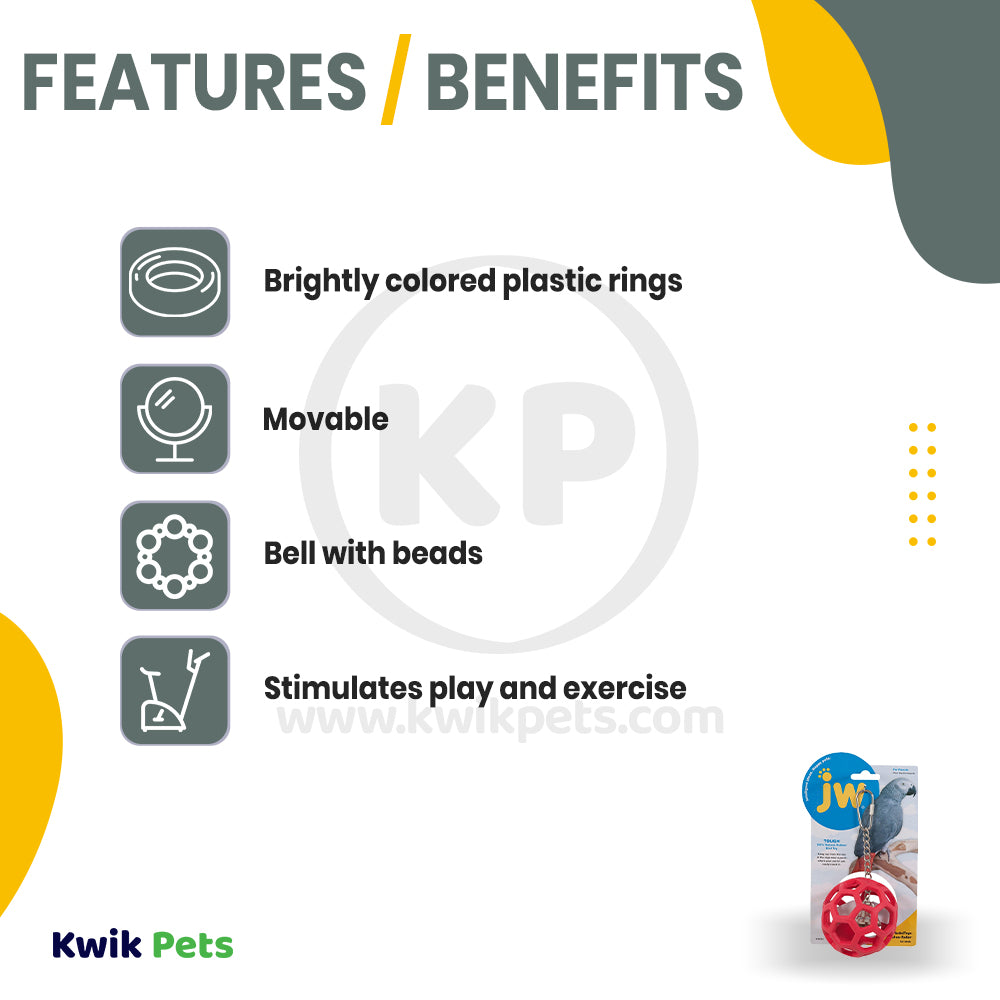 JW Pet ActiviToy Hol-ee Roller Bird Toy for Parrot Multicolor Large