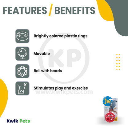 JW Pet ActiviToy Hol-ee Roller Bird Toy for Parrot Multicolor Large